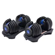 NNEDPE 2x 24kg Powertrain Adjustable Dumbbell Home Gym Set