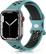 Sport Bands Compatible with Apple Watch Band 38mm 40mm 41mm 42mm 44mm 45mm 49mm 46mm Women Men, Soft Silicone Waterproof Breathable Strap for iWatch Apple Watch Series 10 9 Ultra 8 7 6 5 4 3 2 1 SE