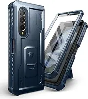 [Dexnor] for Samsung Galaxy Z Fold 3 5G (2021) Case, Full-Body Dual Layer Rugged Case with Built-in Screen Protector & Kickstand(NO Pen Slot) - Blue