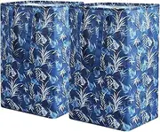 ALINK 2-Pack Laundry Hamper 75L Collapsible Large Laundry Baskets with Easy Carry Handles Freestanding Waterproof Clothes Hamper Storage Basket for Toys Clothes Organizer - 24.4" (H), blue