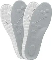 [Generic] 2 Pair 4D Soft Elastic Breathable Shoe Insoles, Trim to Fit Cushion Foot Insoles, Shoe Sole Arch Support Inserts for Pain Relief & Fatigue Reduction (Men’s 8-9/Women’s 10-11)