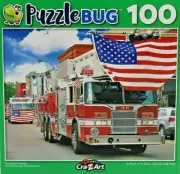 Jigsaw Puzzle 100 Piece USA Flag Fire Truck Parade Puzzlebug 8 X 11