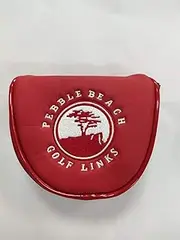 [FLTRADE] Pebble Beach Patterned Design Golf Links Magnetic Mallet Putter Head Cover for Scotty Cameron, Taylormade, Titleist, Ping and Mizuno Putters,Red