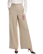 Lafayette 148 New York Thames Wide Leg Linen-Blend Pant