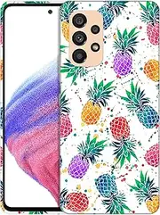 [GlamCase] for Samsung Galaxy A53 5G, Samsung Galaxy A53 5G Case - Pineapple Watercolored Printed Slim & Sleek Cute Plastic Protective Designer Back Phone Case/Cover for Samsung Galaxy A53 5G