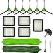 Replacement Parts Accessories Kit for iRobot Roomba J5 J5+ J6 J6+ J7 J7+ J8 J8+ J9 J9+ J J Plus Series Robotic Vacuum Attachment, 1 Front Caster Wheel, 1 Rubber Brush, 5 HEPA Filter, 6 Side Brush