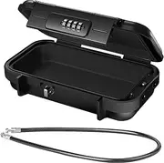 Aumerage Portable Safe Box, Combination Security Case LockBox with Code, Waterproof Shockproof Travel Safe Lock Cash Box with Removable Wire Rope for Dorm, Travel, Beach, Hotel, Car, Home