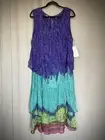 NEW VTG Phool Dress Watercolor Tier Flowy Boho Midi Fairy Whimsy Rayon 3X NWT