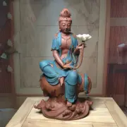 China porcelain Pottery ceramic handcraft carvings Kwan-yin Guanyin statue观音7015
