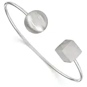 Sterling Silver Rhodium-Plated Radiant Essence Satin Bangle