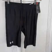 NWT Men's Under Armour Black Spandex 1/2 Tights Compression Shorts Large