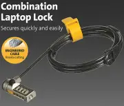 6Ft Combination Security Cable Lock for Laptops TV Monitors Hard Drive Projector