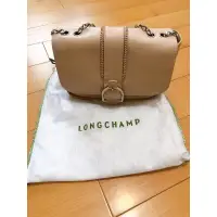 在飛比找蝦皮購物優惠-Longchamp 荷蓬包小方包鏈子氣質包 粉膚色