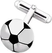 [Select Gifts] Box Set Shirt Tie Bar Slide 53mm Sterling Silver Football Soccer Cufflinks