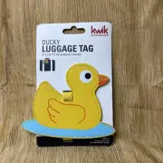 Kwik Kikkerland Faux-Leather Ducky Luggage Tag Travel Carry On
