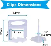 100 Reusable Tile Leveling System Clips Wedges Wall Floor Spacers Tilling