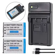 2x Battery &Charger For Casio Exilim EX-Z8 EX-Z60 EX-Z65 EX-Z70 EX-Z75 EX-Z77