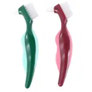 2 Pcs Premium Hard Denture Brush Toothbrush, Cleaning Brush, Multi-Layered5755