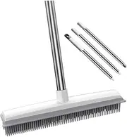 ROMISBABA Sturdy Floor Cleaning Brush Long Handle Carpet Rake Pet Fur Removal Household