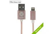 Moki Braided Lightning SynCharge Cable 90cm - Rose Gold ACC-MSTLCABRG