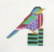 Melissa Prince Abstract Birdy Bunch Anna Bird Handpainted Needlepoint Canvas