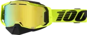 100% Armega Snow Goggles - Nuclear Citrus - Gold Mirror
