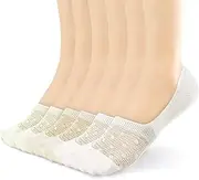 [BIVOLU] 6 Pairs Womens Low Cut Thin Breathable Cotton Sock with Cushion Non Slip Comfortable Causal No Show Socks for Women Solid Liner Flats Socks, Multi, 5-9