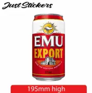 EMU EXPORT Beer Can Car Sticker decal man cave sticker , bumper sticker, Fri