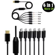 6 in 1 Type C To Micro USB Fast Cable 6 Port Micro USB Cable