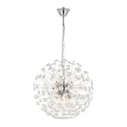 Lerida Chrome 8 Light Chandelier 40cm Crystal Ball Pendants Lights Telbix Lighting