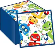 40Pcs Robots Dessert Napkins Fancy Mermaid Lunch Dinner Tableware Disposable Paper Napkin Set for Under The Sea Wedding Birthday Baby Shower Party Supplies Decoration