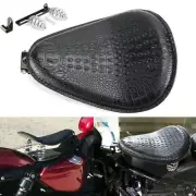 Motorcycle Black Driver Solo Seat with Spring Bracket For Harley Bobber Chopper