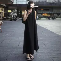 在飛比找蝦皮商城精選優惠-法式赫本風無袖背心裙黑色洋裝子女衣服夏天女季2024新款高級