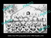OLD LARGE HISTORIC PHOTO OF INDIAN ARMY WWI THE 89TH PUNJABIS GROUP c1916