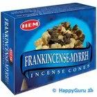 “Frankincense & Myrrh” Cones (1 Packet) 10 Cones HEM Brand Dhoop Incense Cones