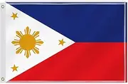 2×3 FT the Philippines Flag,60×90 Medium Size Filipinos National Decor,Double Side Digital Printed 150D Polyester Banner With Canvas Header Brass Grommet