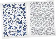 Professional Transfer Paper Pottery Decals Heat Transfer Decorative Underglaze Stickers White Blue