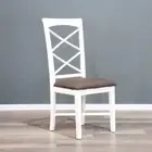 Hampton Cross Back Dining Chair with Fabric Seat