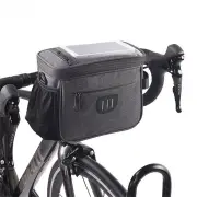 5L Bicycle Handlebar Bag Large Capacity Waterproof Phone Case Holder 6.7 Inches Touchscreen Cycling Package for MTB Road