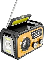 16000mAh Emergency Radio, Hand Crank Portable Solar Radio AM/FM/WB NOAA Multifunctional LED Flashlight Reading Lamp Power Bank Phone Charger Speaker for Outdoor