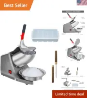High-Power Shaved Ice Machine & Snow Cone Maker with Stainless Steel Blade