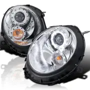 Fits 2007-2013 Mini Cooper S Clear Led Halo Projector Headlights Signal Lamp L+R (for: Mini)
