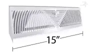 Baseboard Register/Diffuser 15" - White - New