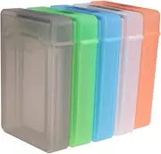 5Pcs Portable Hard Drive Protection Case Durable Storage Box with Marking Label Mixed Colors Easy Secure Snap Lock for Management
