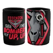 AFL Essendon Bombers Footy Stubby Holder Can Cooler with Bottle Opener