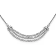 14k White Gold 2 1/6 Ct. Lab Grown Diamond VS/SI+ G+ Adjustable up to 24 inch Triple Row Tennis Style Bolo Necklace