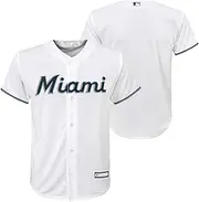 OuterStuff Miami Marlins MLB Kids Youth 4-20 White Home Team Jersey