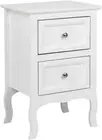 White Nightstand with 2 Drawers, Night Stands for Bedrooms, Small Bed Side Table