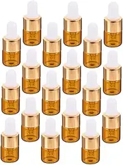 VALICLUD 25pcs Glass Dropper Bottles Portable Travel Vials for Essential Oils DIY Blends and Perfume Compact Tea Colored Glass Containers for Easy Packing Suitcase Handbag Random Color