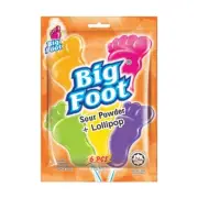 Big Foot Sour Powder and Lollipops Candy Baby Feet 6 Piece , 72g